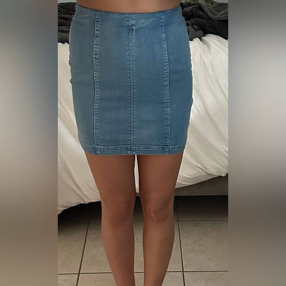 Denim mini skirt